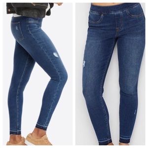 SPANX Distressed Ankle Skinny Jeans Raw Hem Medium